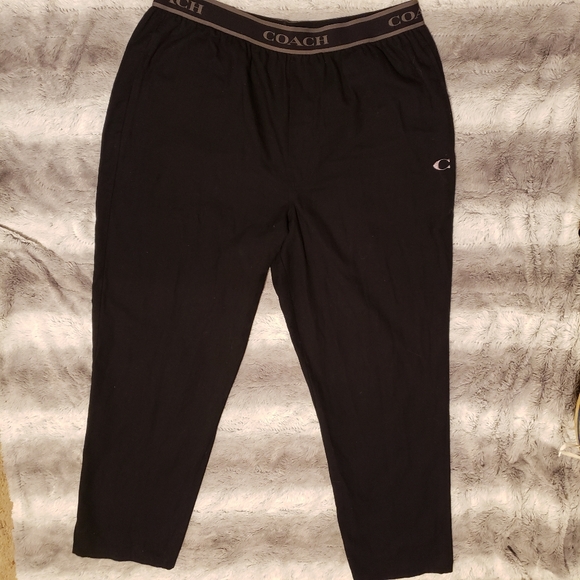 Coach Women’s Black Casual Lounge Pants w/ Silver “C” Logo Large NWOT - Picture 2 of 12